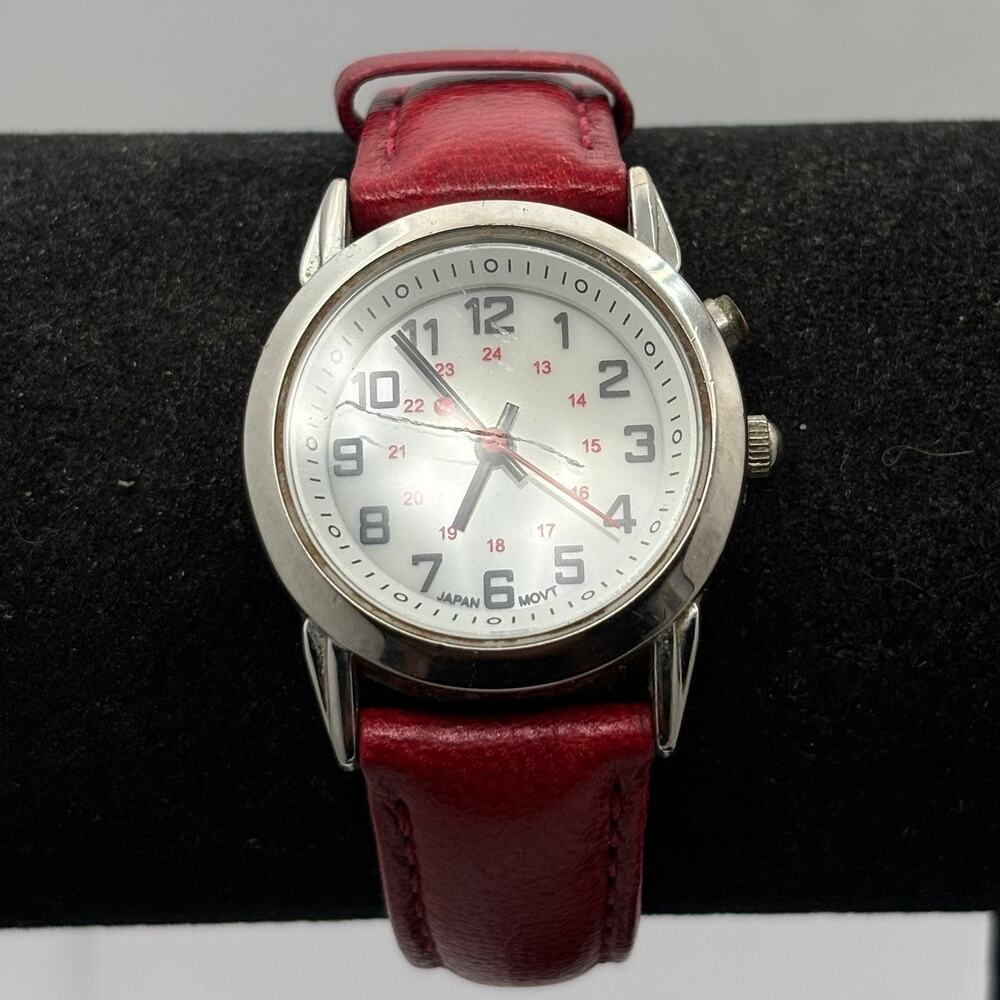 Silver & Burgundy Watch